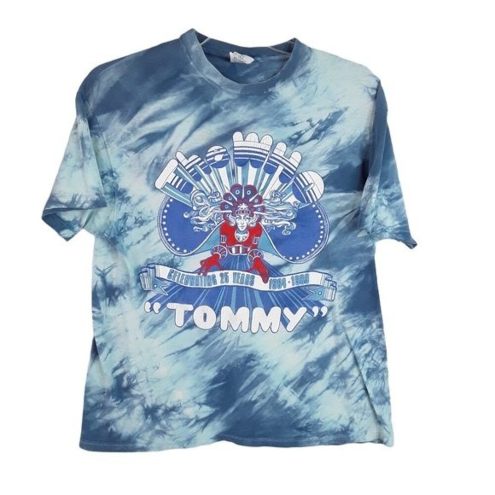 VTG DEADSTOCK 1989 authentic tie dye The Who Tommy 25th anniversary band TEE XL